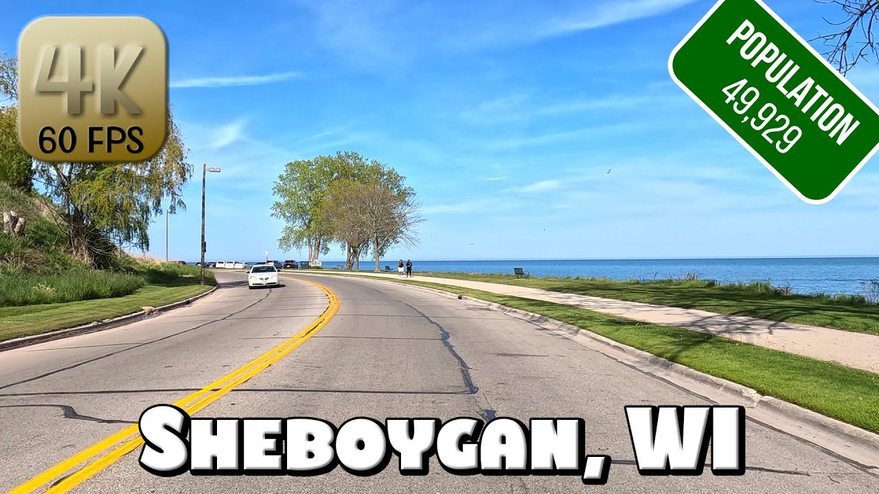 Driving Around Beautiful Sheboygan, Wisconsin in 4k Video