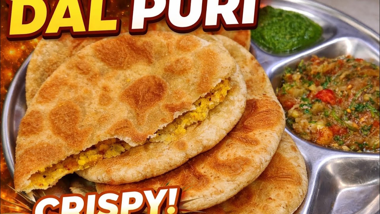 बाहर से क्रिस्पी, अंदर से मसालेदार 🤤Perfect नाश्ता – दाल पुरी रेसिपी#DalPuri #CrispyDalPuri 