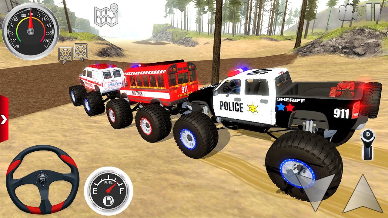 Juegos De Carros - Police cars, Fire Truck, Ambulance Driving Xtreme Off-Road #2 - Android Gameplays