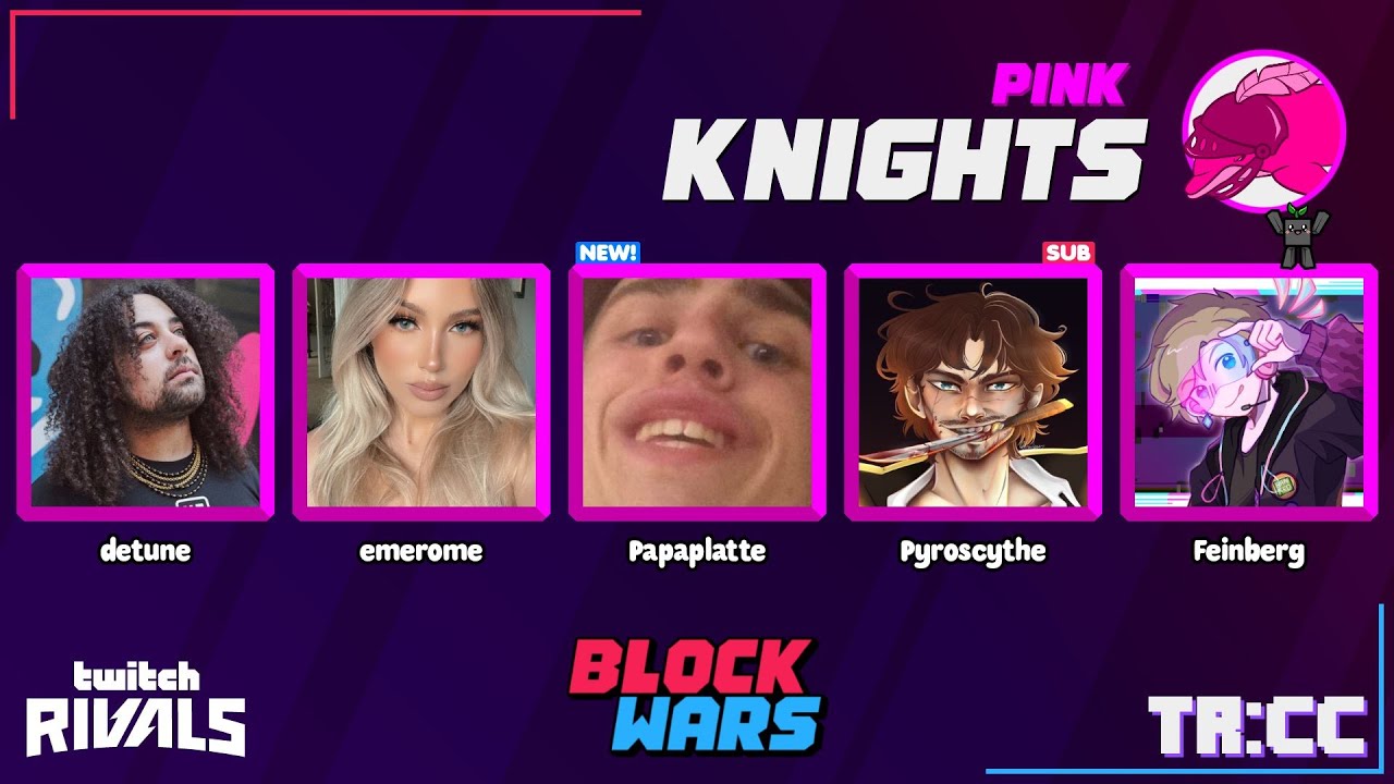 BLOCKWARS TWITCH RIVALS w/ FEINBERG, DETUNE, EMEROME AND PAPAPLATTE