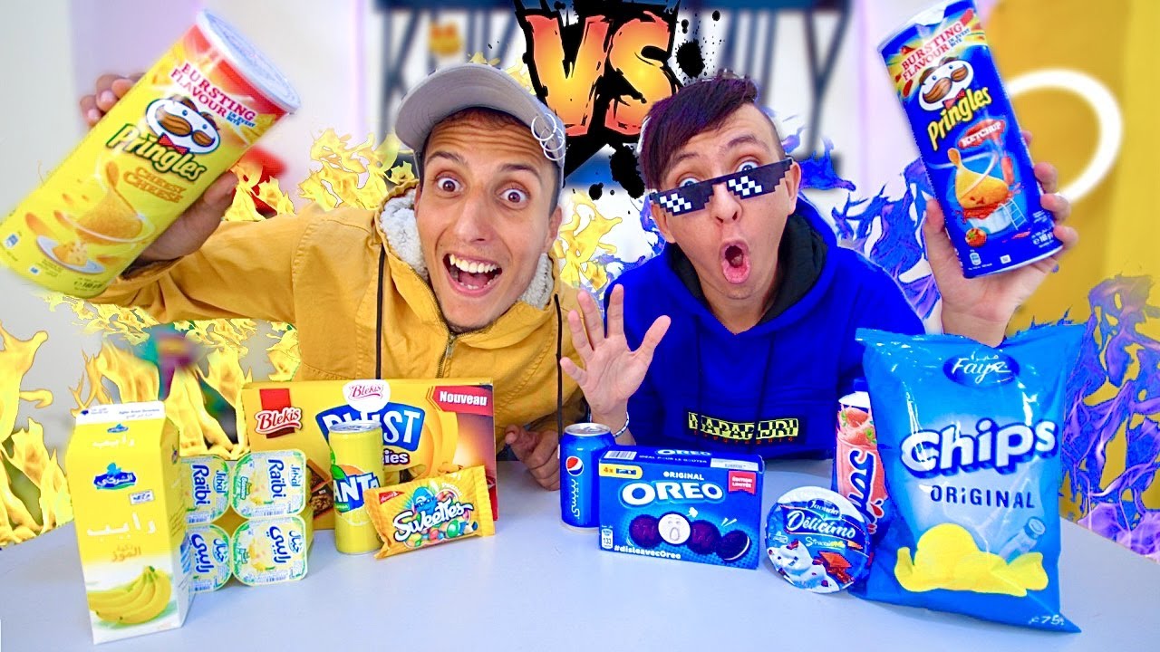 تحدي أكل بلون واحد ل 24 ساعة !🔥 طعام اصفر 🍋 ضد طعام أزرق 🍇