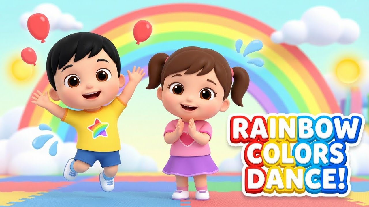 Rainbow Colors Dance Song 🌈 | Jump, Spin & Wiggle | Fun Action Song for Kids | Cuddle Kids