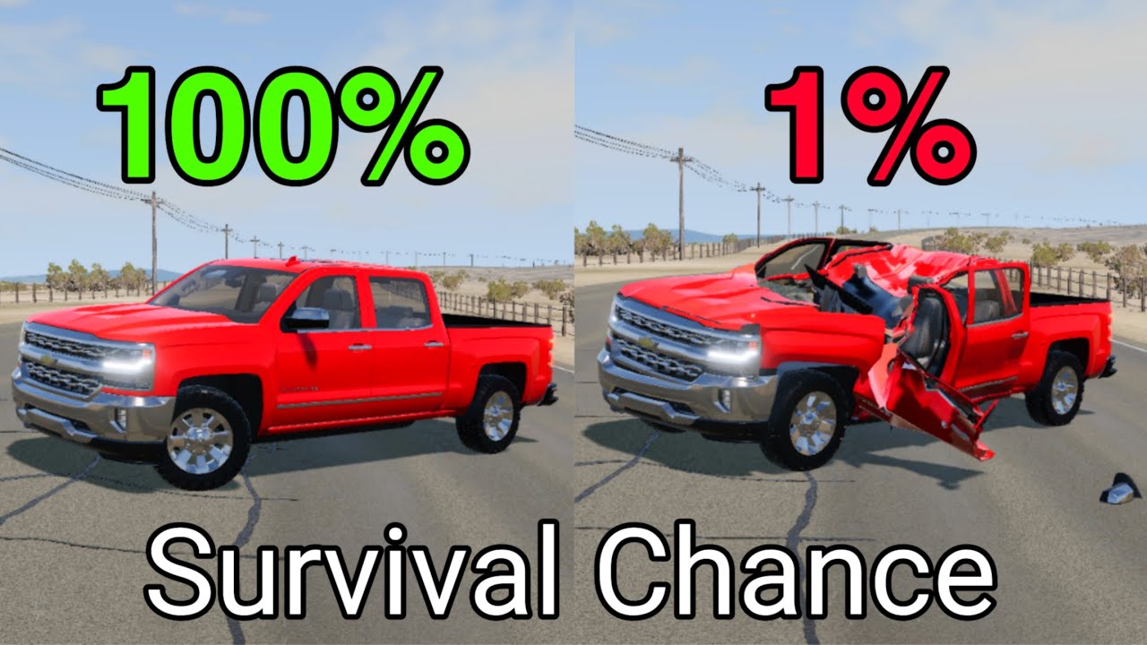100% VS 5% SURVIVAL CHANCE WITH DEFERENT VEHICLES 