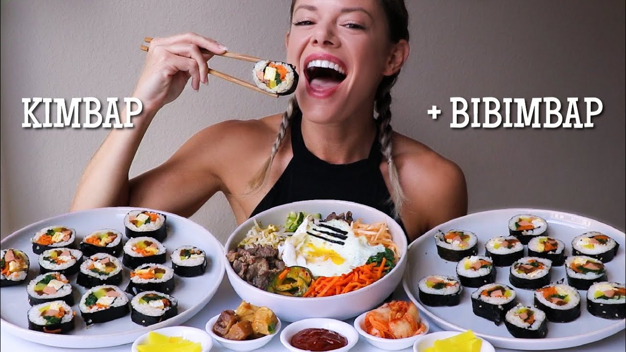 Kimbap + Bibimbap | Korean Food MUKBANG!