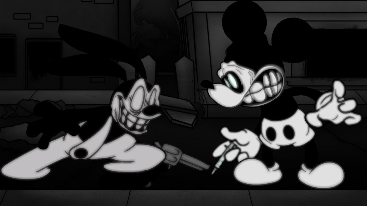【FNF】(Remake)Unknown Suffering V2 but Oswald and Mickey Mouse sings it