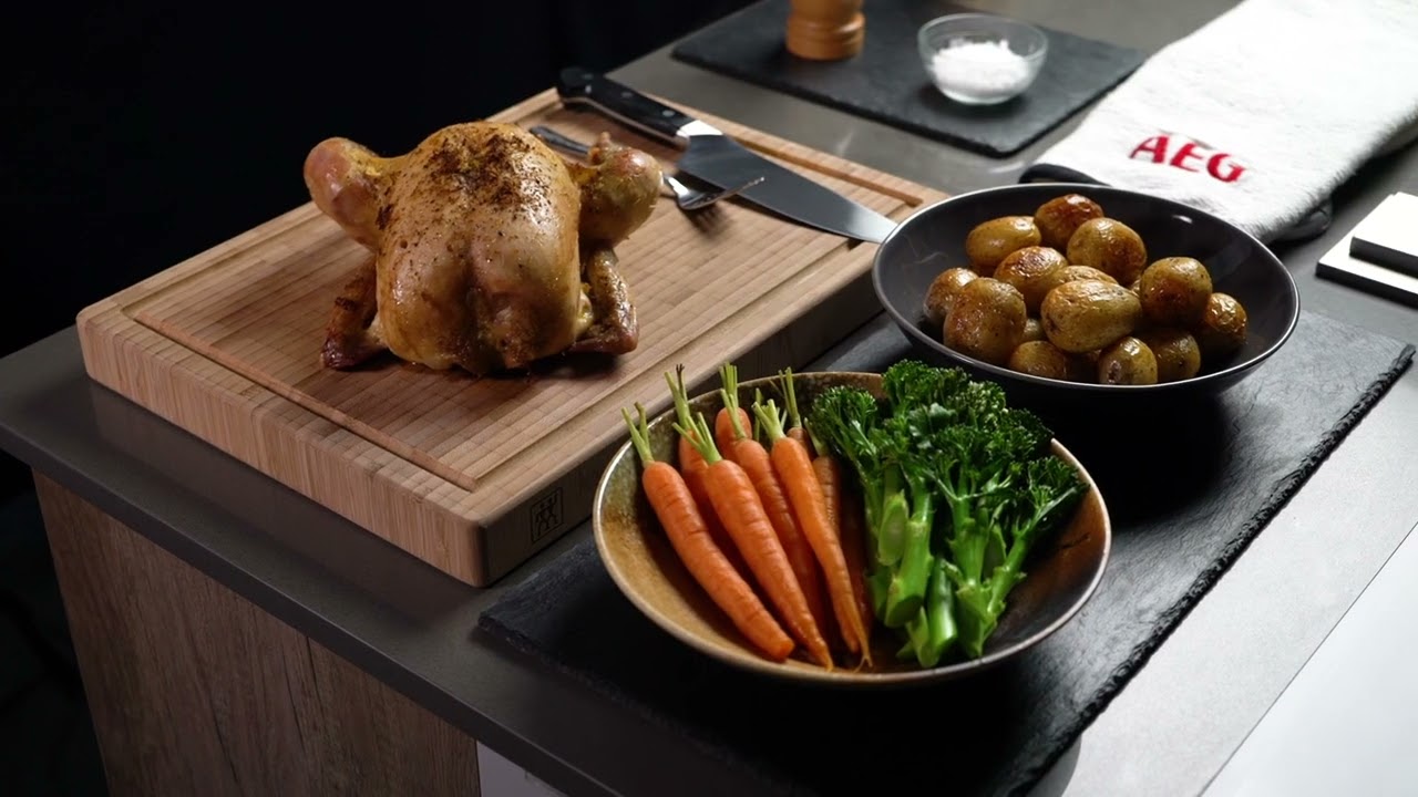 Using steam to elevate roast chicken and yorkshire pudding using an AEG Command Wheel Oven  | AEG