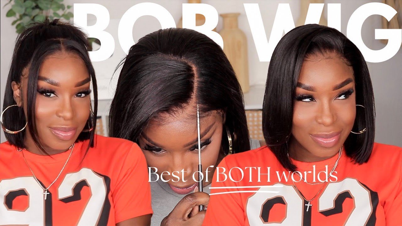MOST NATURAL GLUELESS -ISH BOB WIG INSTALL |  NATURAL EDGES BEGINNER FRIENDLY