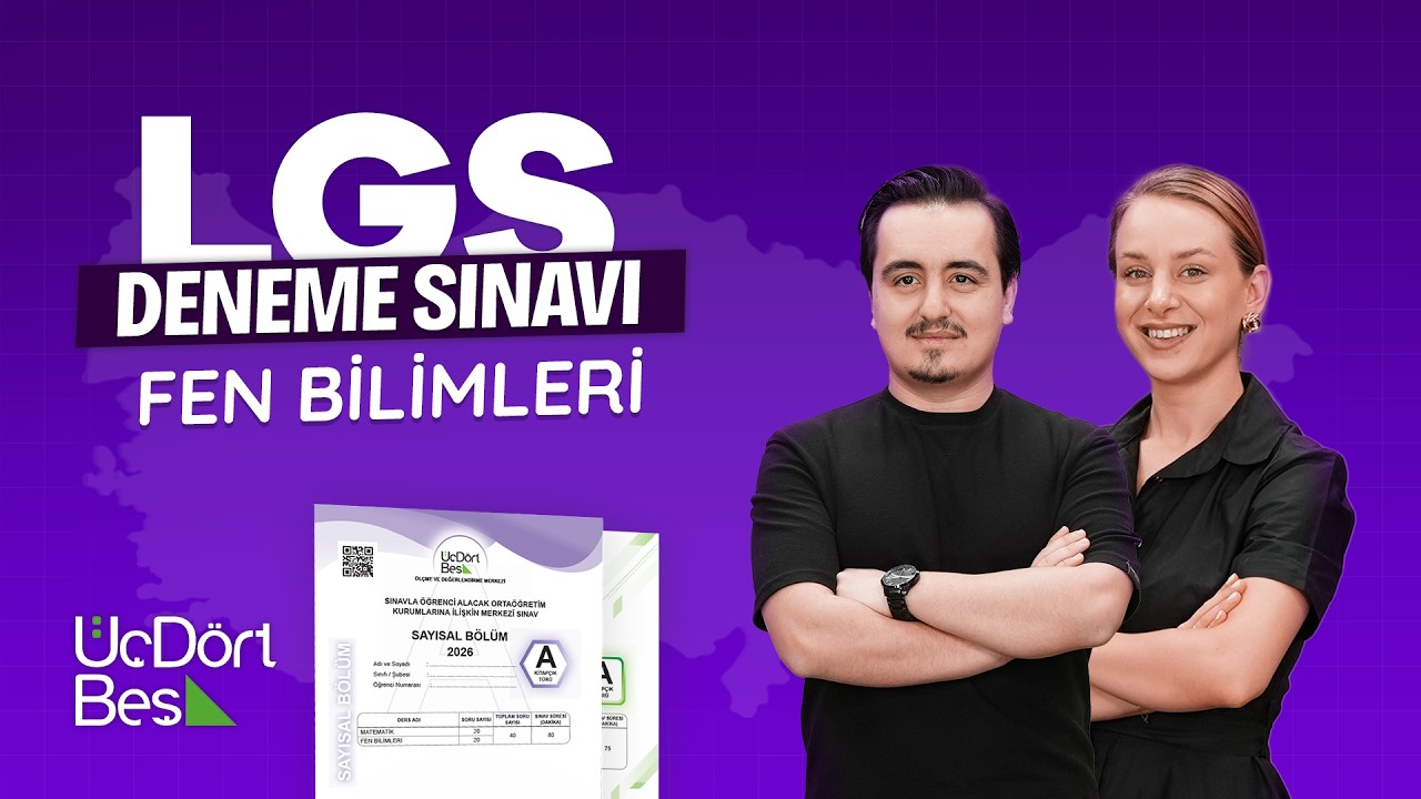 &Uuml;&Ccedil;D&Ouml;RTBEŞ YAYINLARI T&Uuml;RKİYE GENELİ LGS GENEL DENEME SINAVI NİSAN 2026 - FEN BİLİMLERİ
