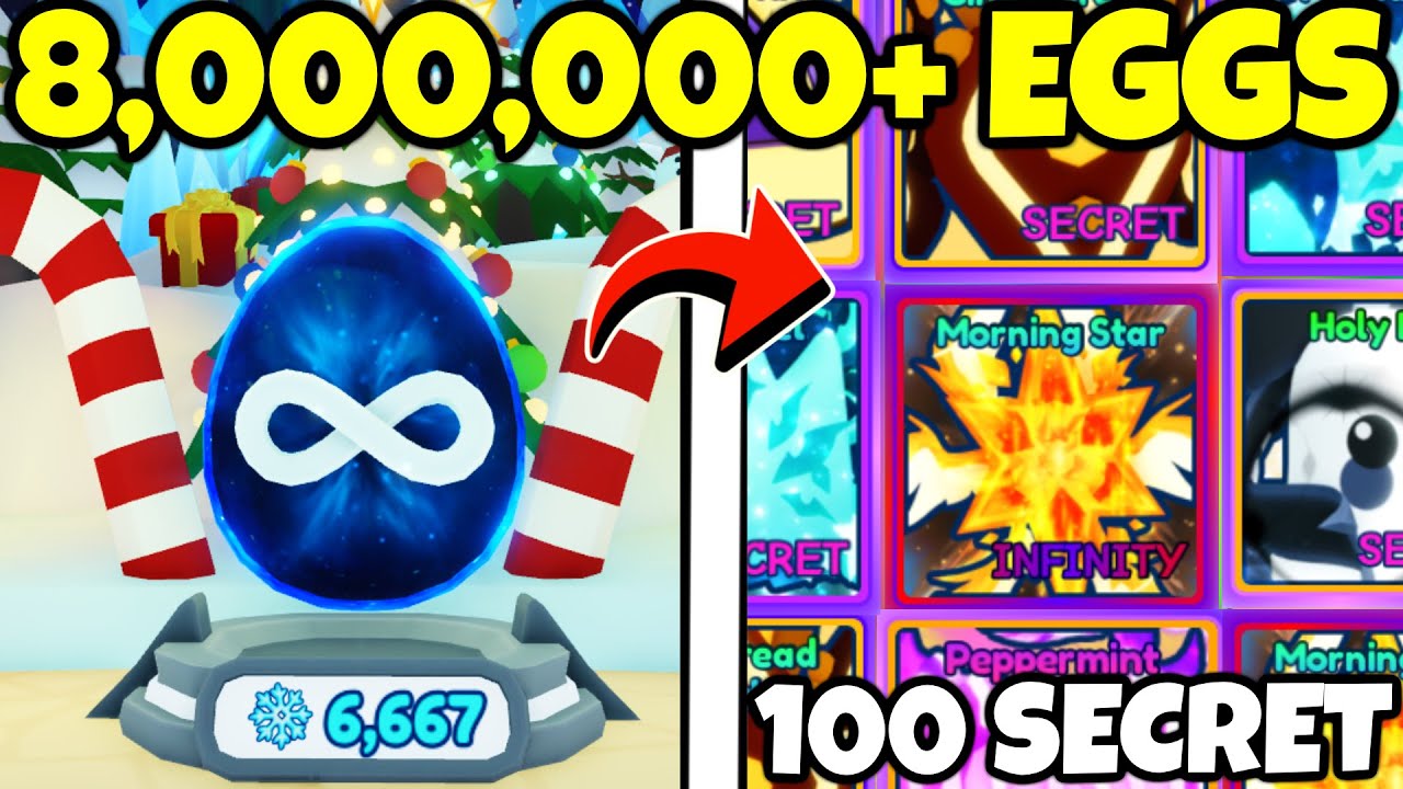 I Hatched 100 CHRISTMAS SECRET Pets After 8,000,000+ EVENT EGGS in Bubble Gum Simulator INFINITY