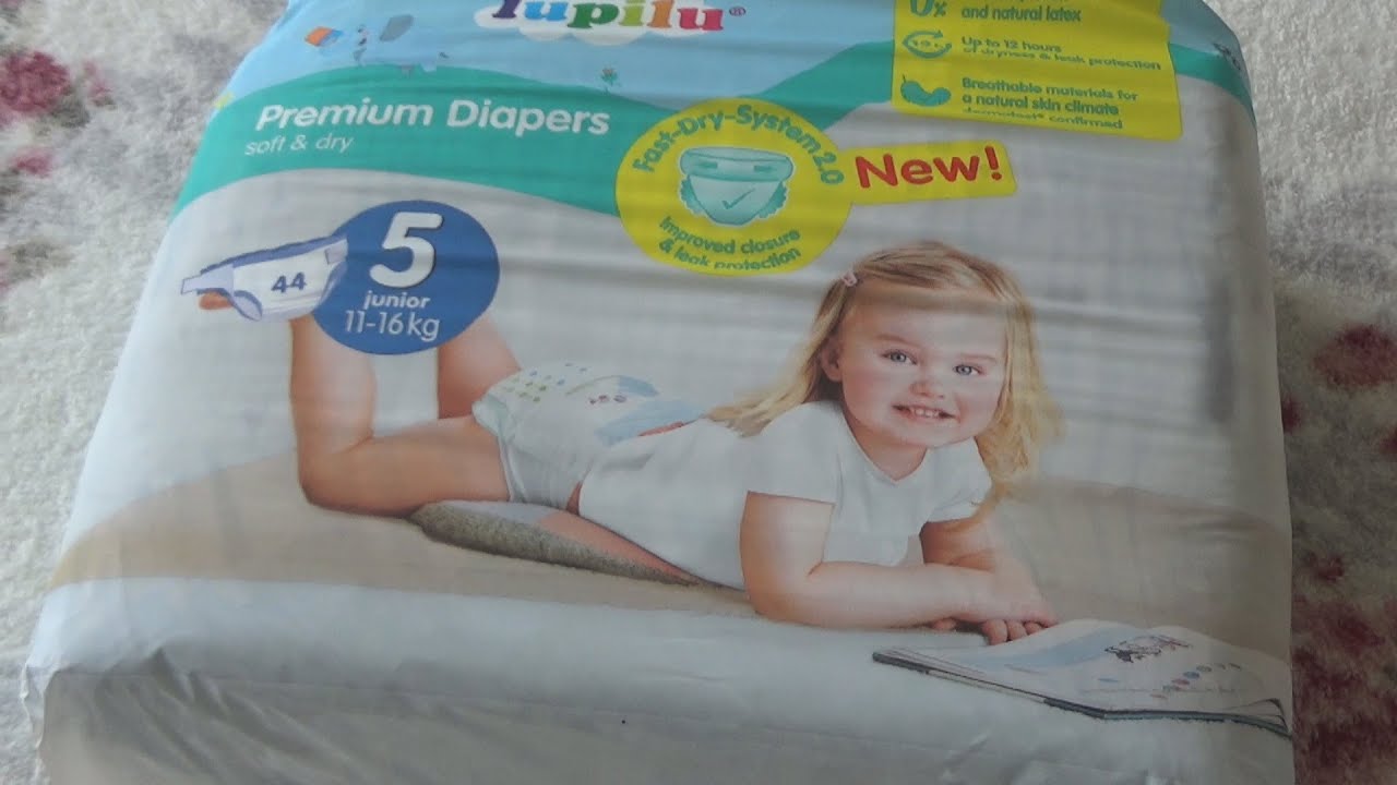 Lupilu Premium Diapers Soft & Dry No. 5 Junior 11-16 kg 44 pcs Unboxing and Test