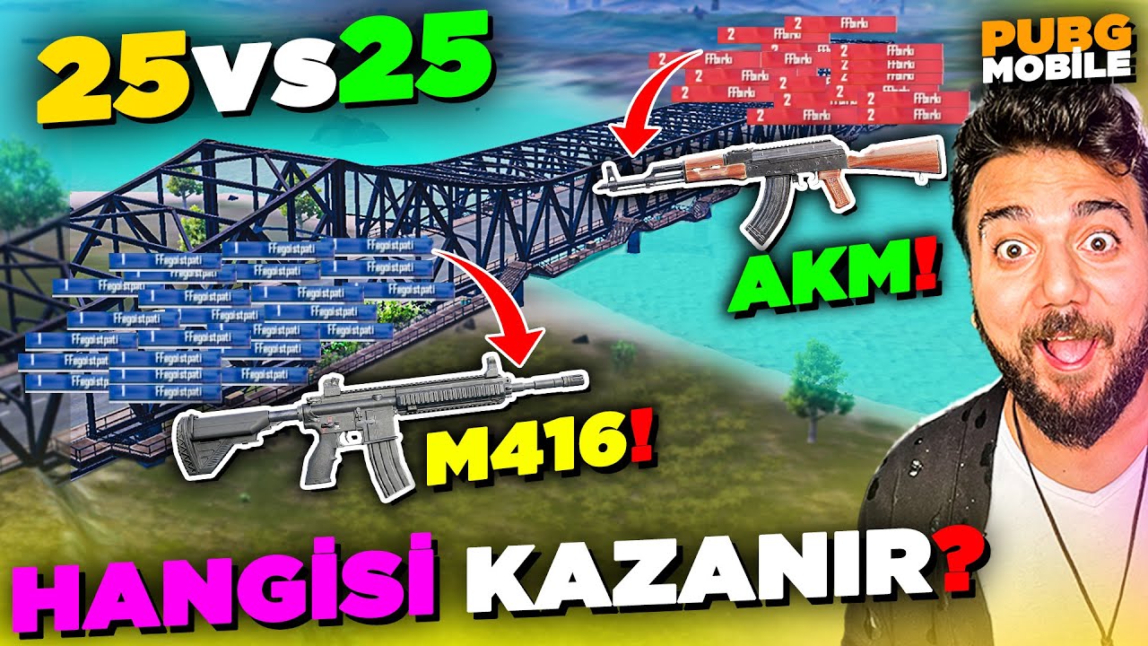 25 M416 vs 25 AKM! İMKANSIZ KÖPRÜ SAVAŞI! PUBG Mobile 25vs25 Ordu Savaşları