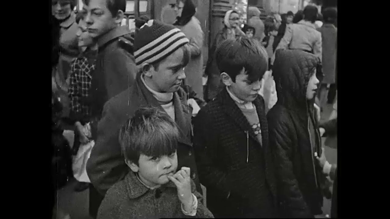 Christmas Shopping Day in Dublin City, Ireland 1970