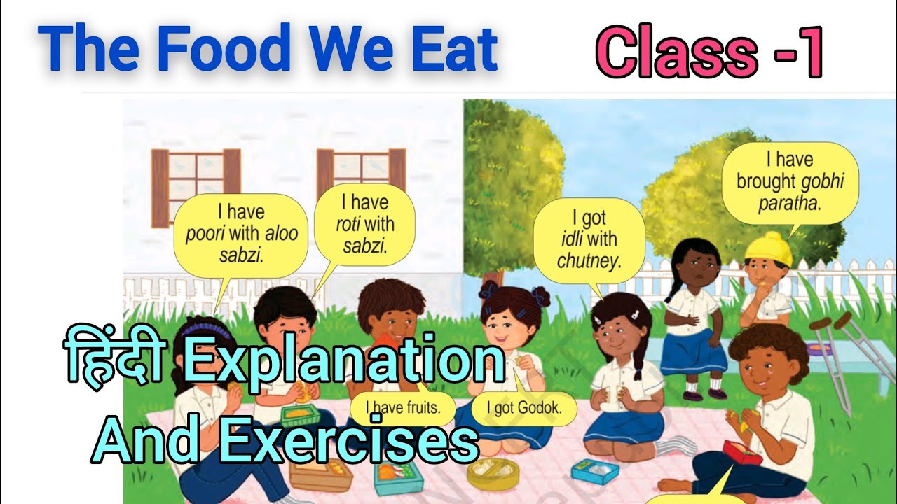 The Food We Eat | Class-1 | Chapter -2 | English | Ncert | Mridang | हिंदी Explanation And Exercises
