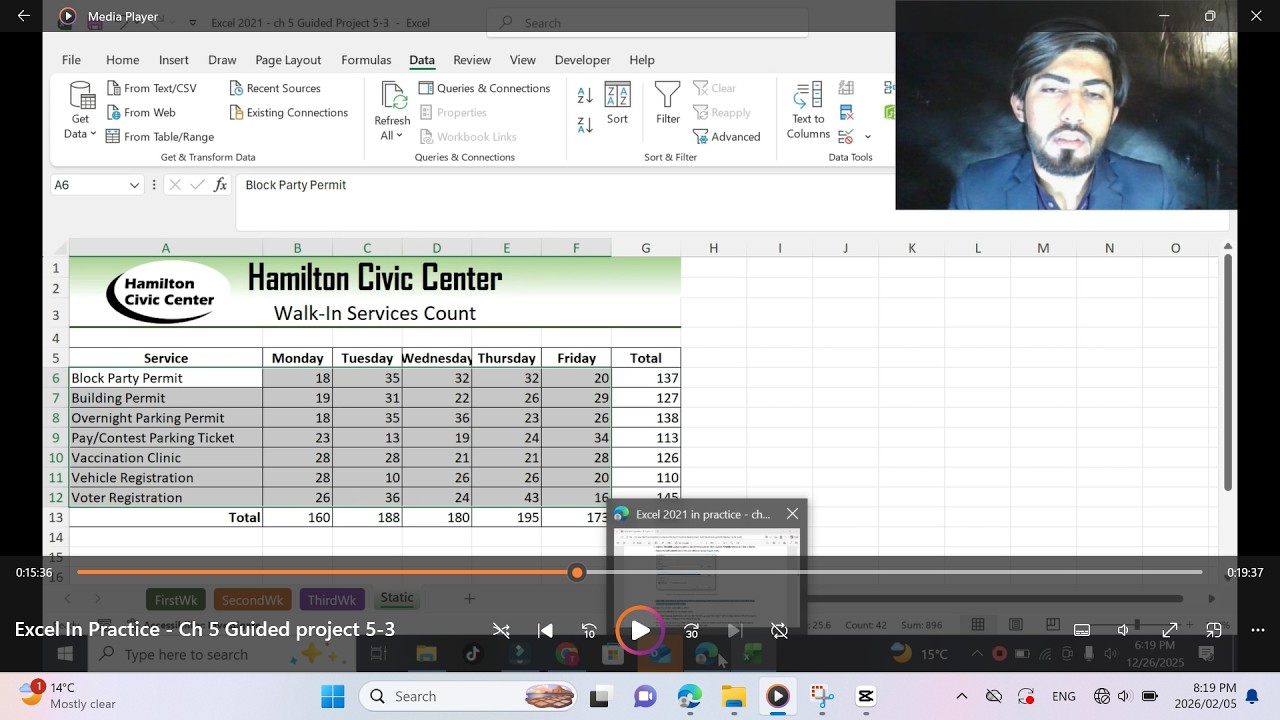 Excel 2021 In Practice - Ch 5 Guided project 5-3 | Excel 2024 & 365 Chapter 1-3 2-3 3-3 4-3 Week 4
