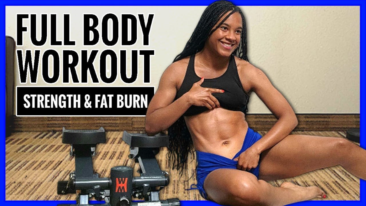 30 Min Full Body Fat Burning Mini Stepper Workout with Resistance Bands
