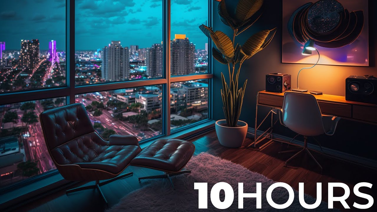 Relaxing Rainy Evening In Downtown San Diego Penthouse | Heavy Rain Sounds Outside 10 Hour Stream HD