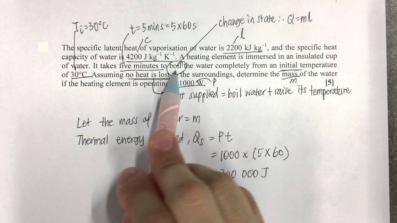 Solving Latent Heat of Vaporisation problems - GCE O Level Pure Physics