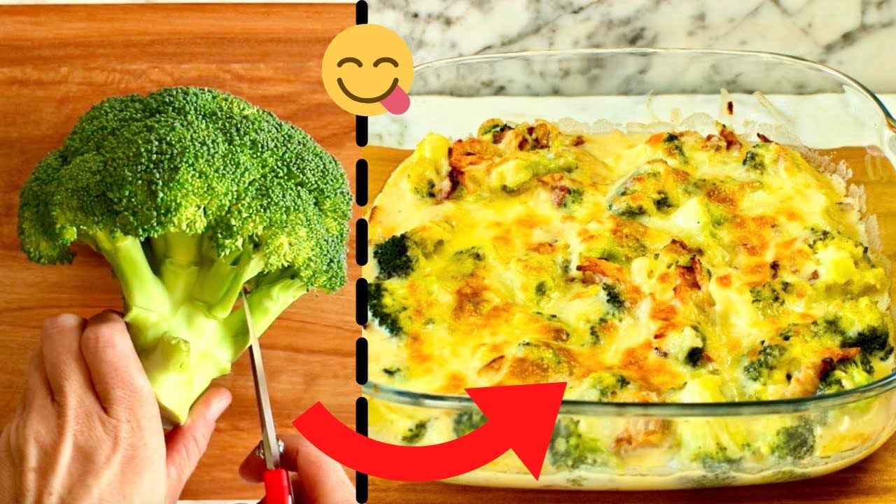 🥦 Запеченный гратен из брокколи с сыром и беконом. ❤️ Вам понравится этот рецепт брокколи !!.