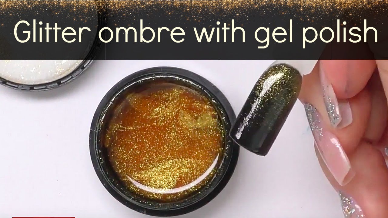 How to: fast glitter ombre (fade) with gel polish  | Nail art tutorial