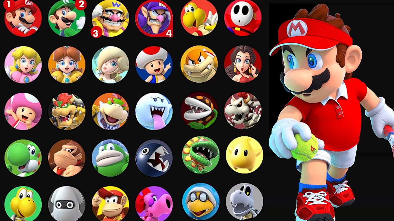 Mario Tennis Aces - All Character Intros (DLC Included)