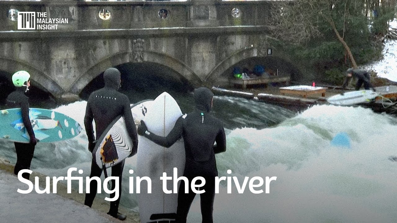 Eisbach river, famous German surf spot