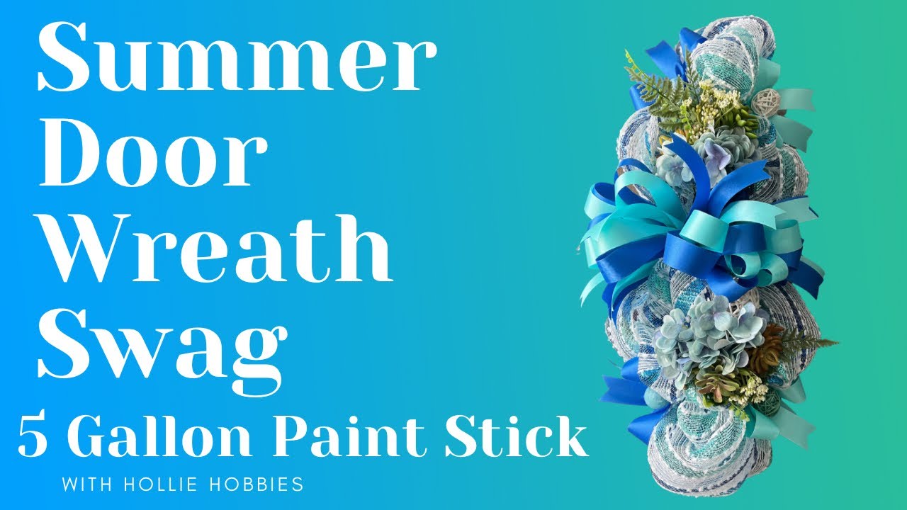 5 Gallon Paint Stick Door Swag/Wreath Making Ideas/Deco Mesh Wreath/Paint Stick Wreath/Diy Wreath
