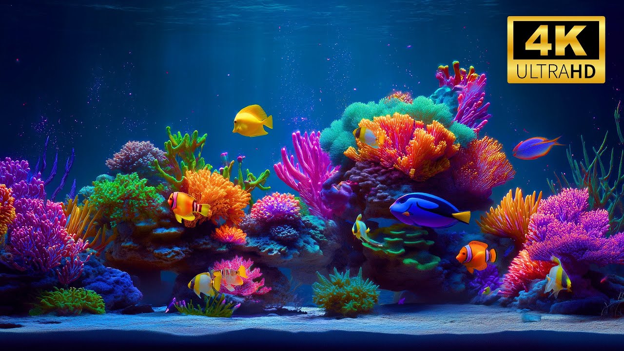 🧘‍♂️ 12 Hours of Relaxing Aquarium in 4K | Gentle Water Sounds & Serene Marine Life