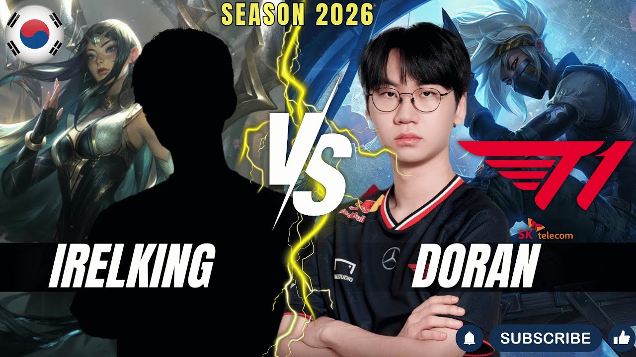 IRELKING vs T1 Doran - BEST IRELIA KR vs Doran AKALI Top - Patch 26.1 KR Ranked | lolrec