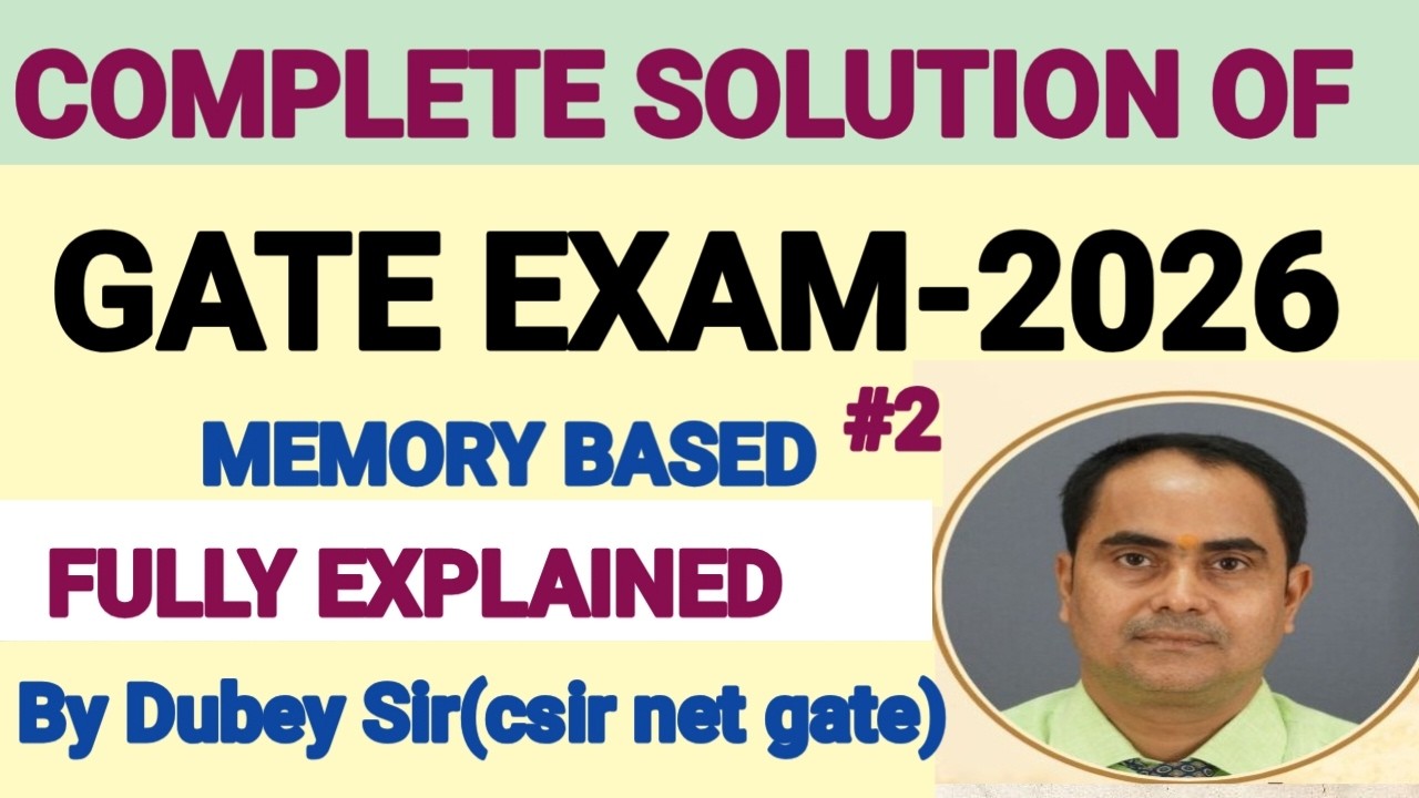 Cutoff & Solution of GATE Exam2026.Memory based Questions. Explained with short tricks by Dubey Sir.
