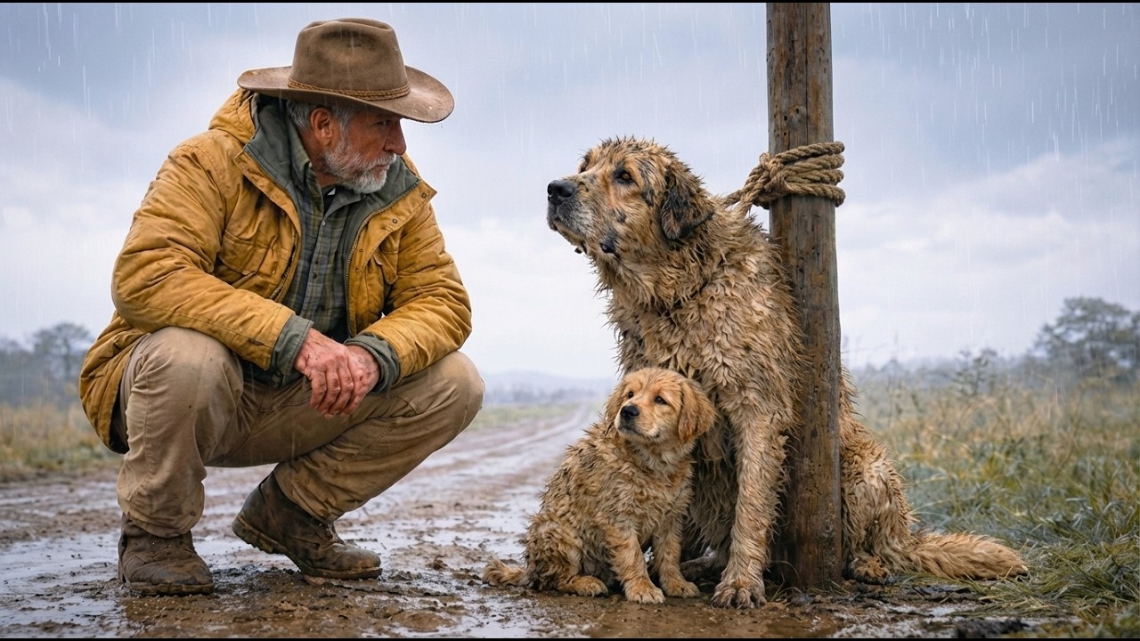 Un Contadino Trova una Cagna Abbandonata al Freddo con il Suo Cucciolo… Quello Che Fa Dopo Vi Spezze