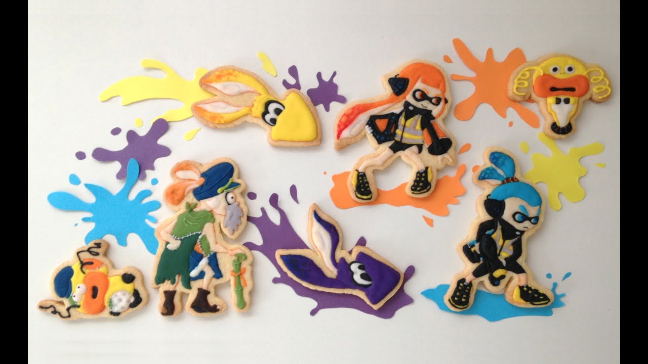 【Splatoon】inkling icing cookies - イカアイシングクッキー作ってみた