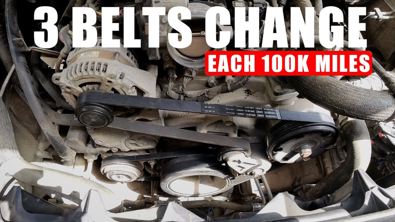 2014 GMC Sierra -  Silverado 1500 engine belts replacement. AC comp, vacuum pump and serpentine.
