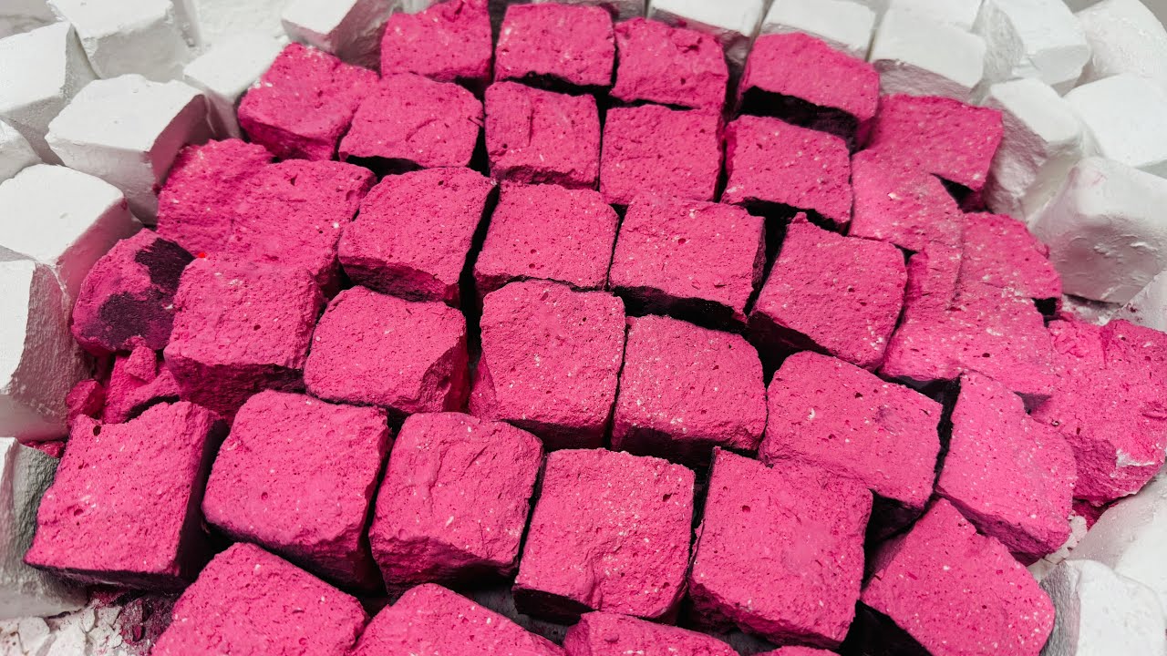 Colourful Chalk ASMR Crush |  Red Chalk ASMR Crush 
