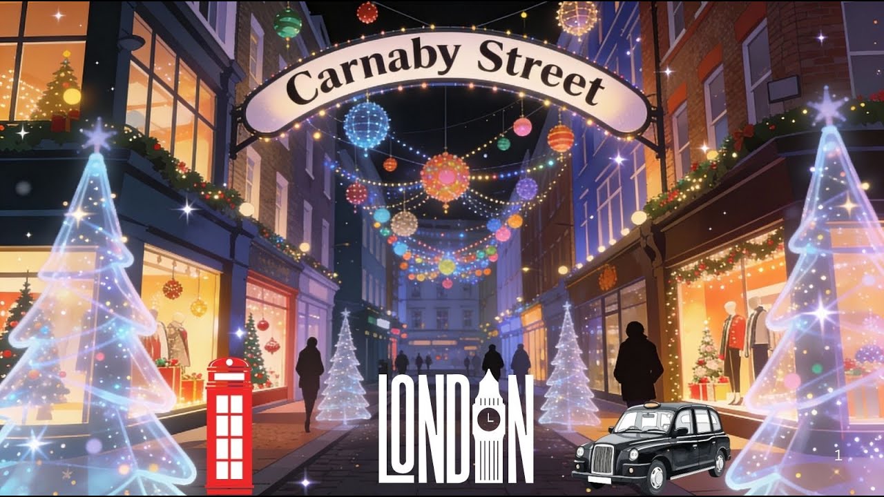 Magical Carnaby Street Christmas Lights in Soho London (Cinematic Walkthrough) #londonvlog #london