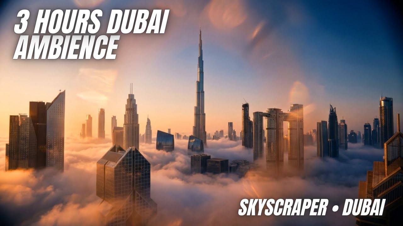 Dubai Above the Clouds 🌥️ Luxury Skyline Ambience | Calm Cinematic | 3 Hours