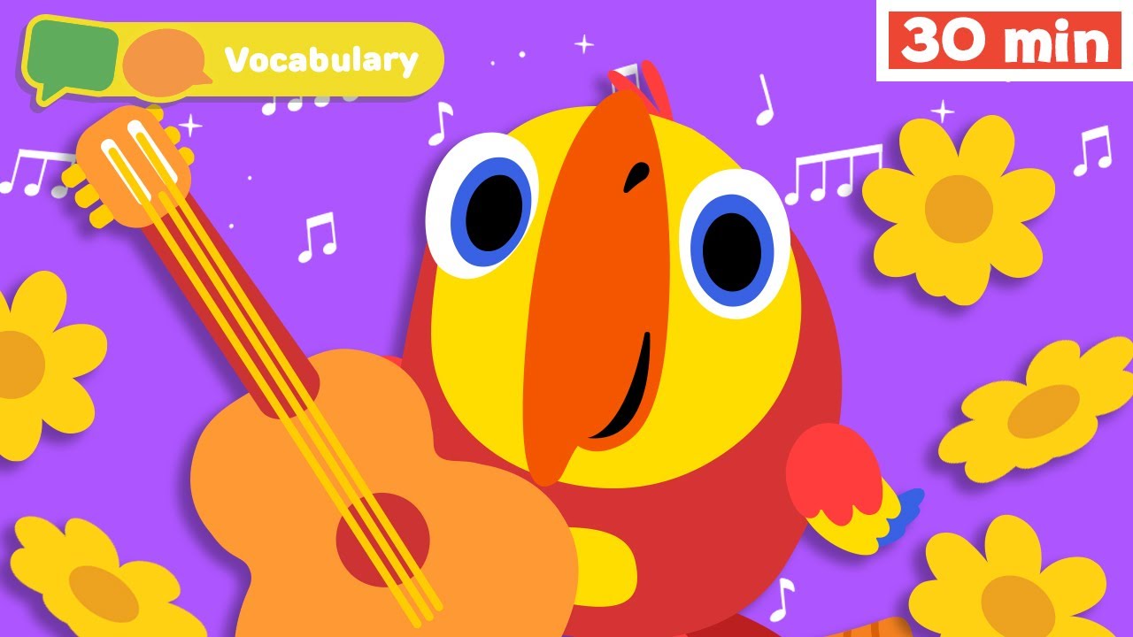 Learning First Words w Larry | Sensory Stimulation for Babies | Vocabulary for Kids | Vocabularry