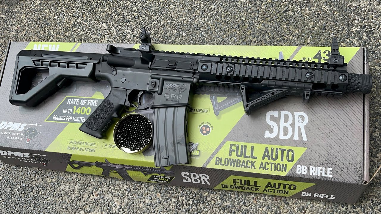 Butas butas ang lata SBR Black by DPMS Airgun Rifle unboxing and testing