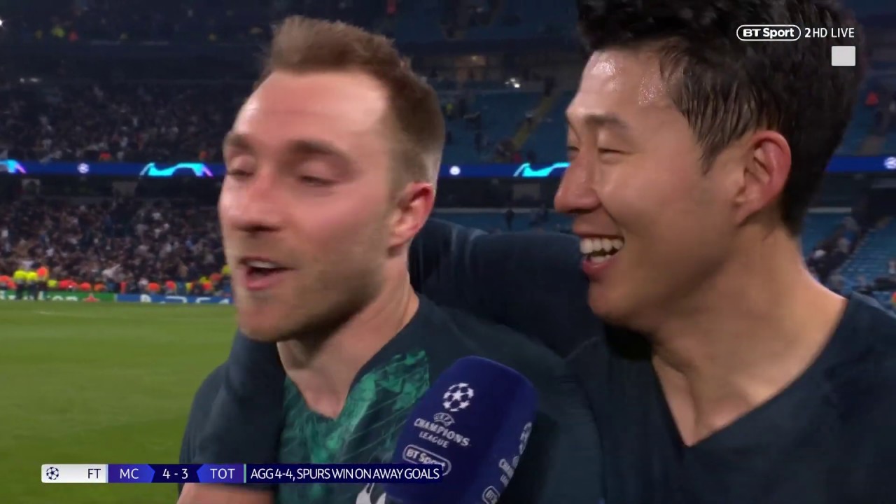 Christian Eriksen and Heung-Min Son react to Man City vs Spurs | What a game!