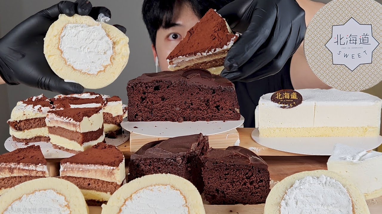 ASMR 디저트 먹방🍰 티라미수·초코·치즈·롤케이크 (북해도스위트코리아)