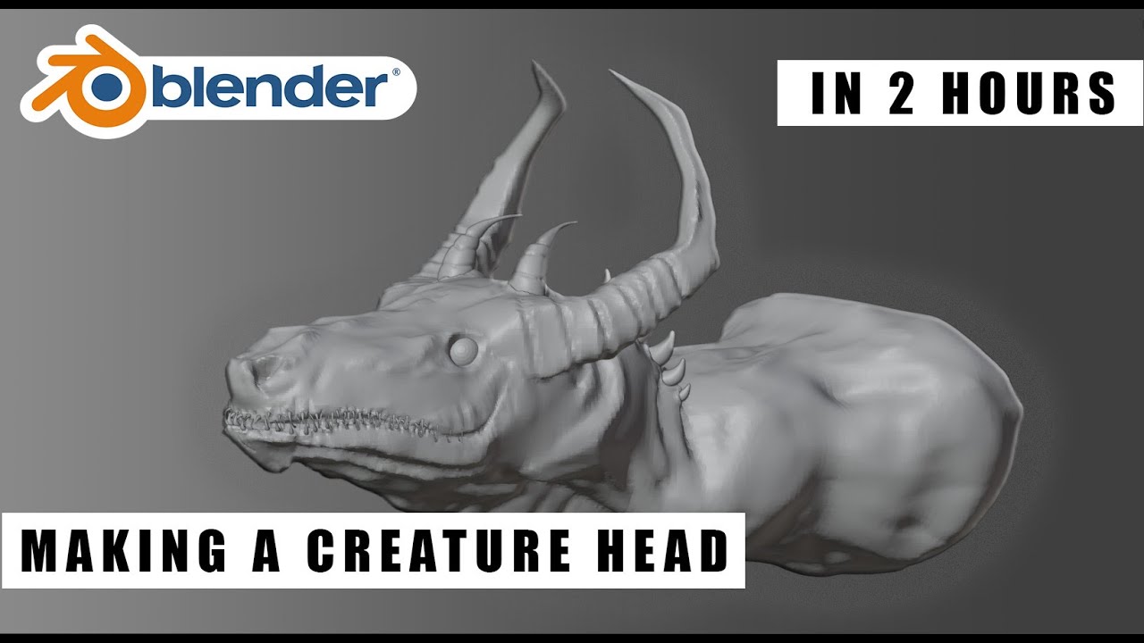 Making A Dragon Head + Neck | Sculpting in Blender |