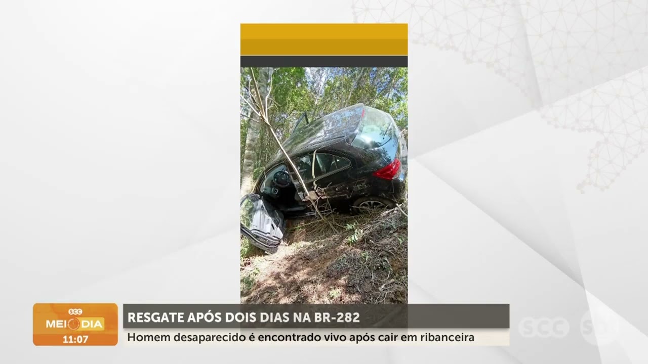 RESGATE na BR-282: homem é encontrado VIVO após queda | Trânsito | SCC Meio-Dia