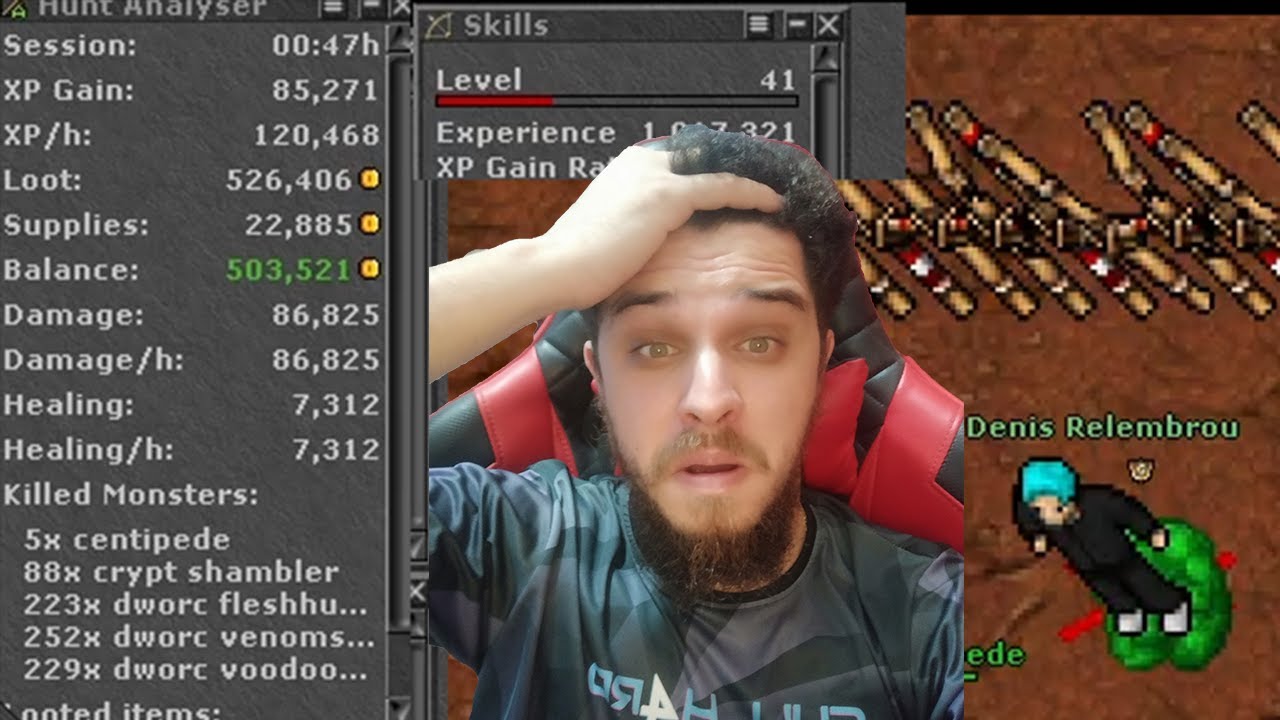 TIBIA - FIZ 500K DE PROFIT COM LV 40 ED EM 1H HUNT DE MUITO PROFIT PARA MAGES! HUNT PARA INICIANTES!
