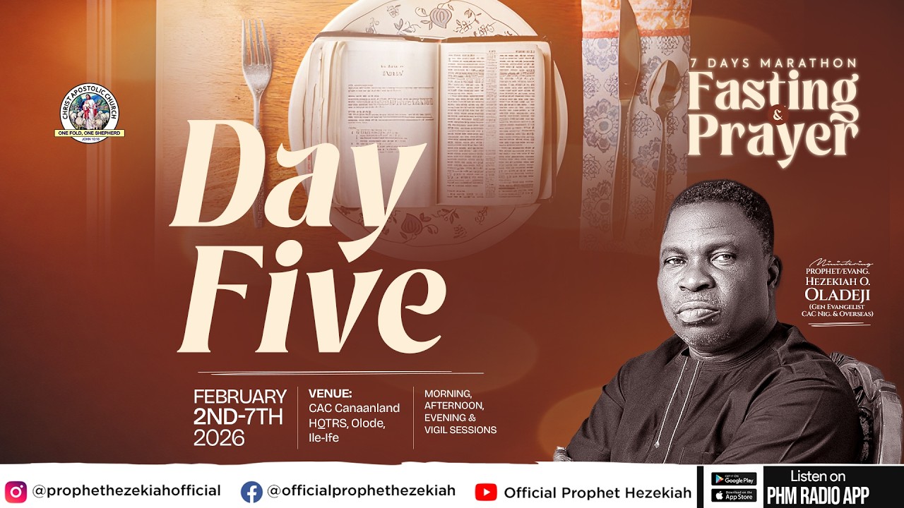 7 DAYS MARATHON FASTING & PRAYER || DAY 5 || MORNING SESSION || Prophet Hezekiah LIVE BROADCAST