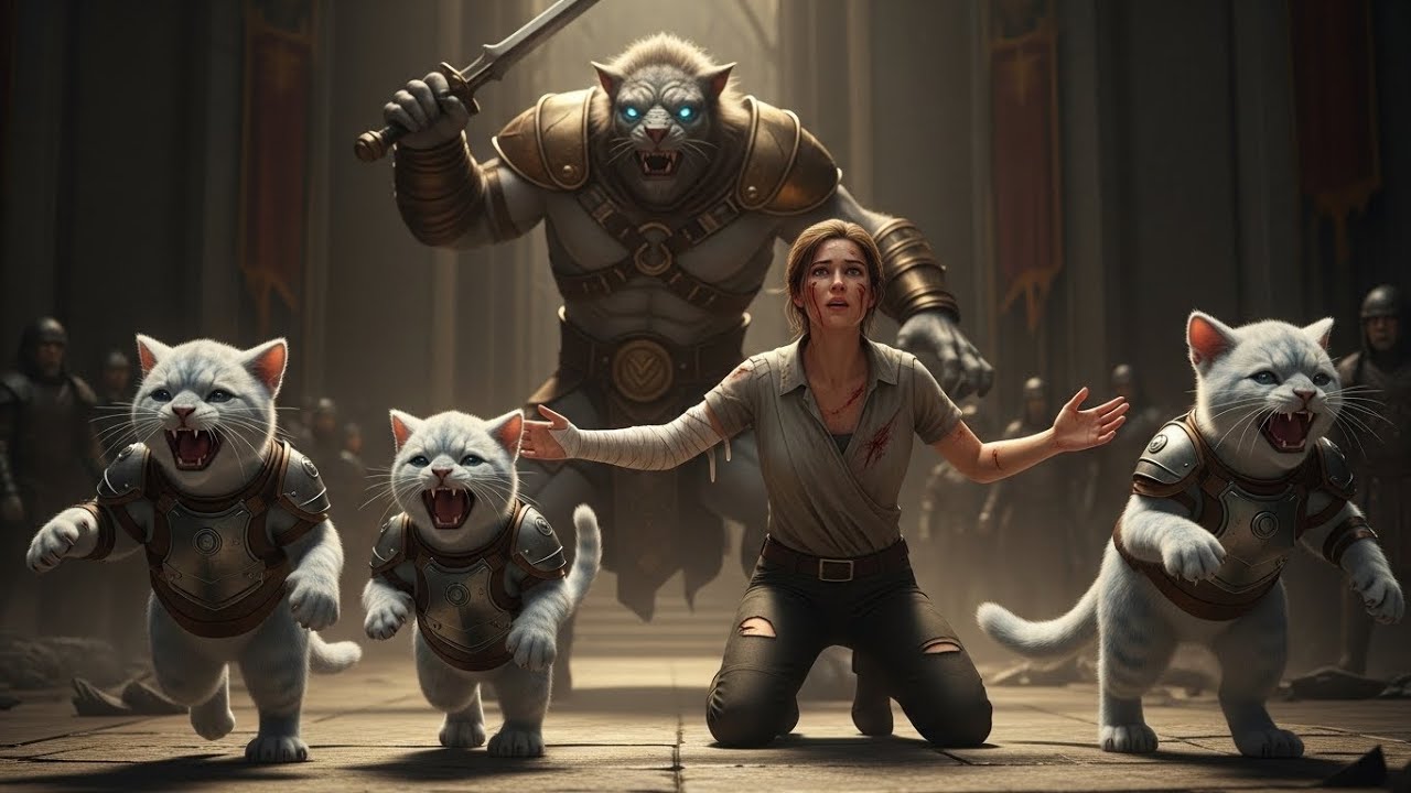 The Alpha Beast Drew His Blade — Then Stilled When His Cat Cubs Ran to the Human, Calling Her Mother