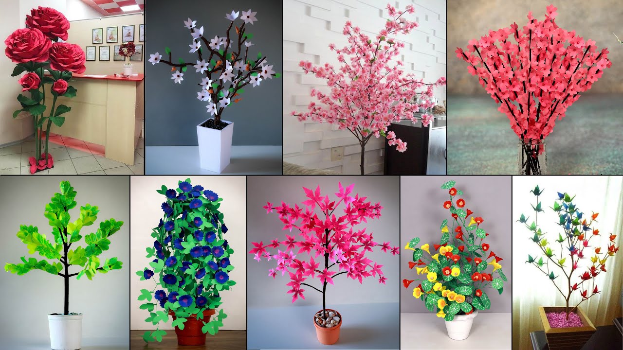 !! Stunning !! DIY Flower Tree | Change Your Home Decoration With Paper Flower Pot
