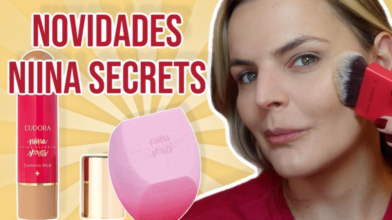 TESTANDO LANÇAMENTOS NIINA SECRETS CONTORNO STICK, PINCEL E ESPONJA