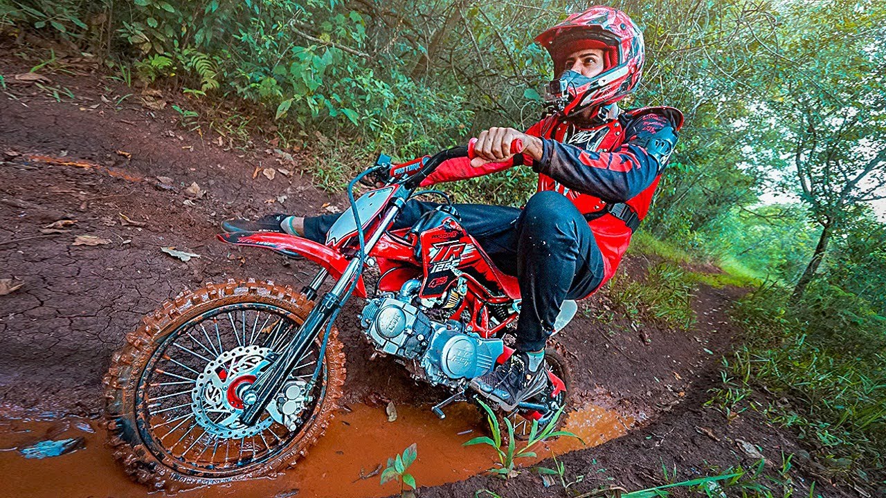 PRIMEIRA VEZ NA TRILHA COM A MINI MOTO !