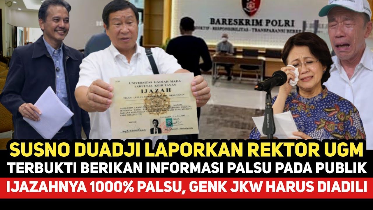 KETAHUAN SEMUA SEKARANG‼️REKTOR UGM TAK BISA TUNJUKIN KEASLIAN IJAZAH.SUSNO DUADJI BOCORKAN HAL INI.
