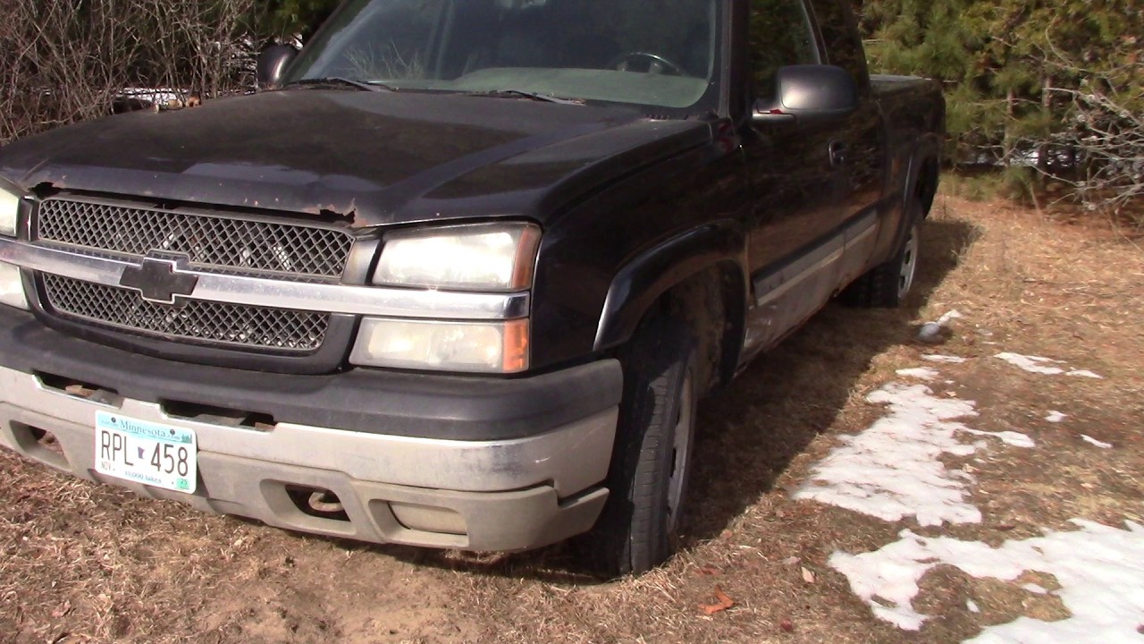 Запуск двигателя Chevrolet Silverado 1500 2003 года выпуска.