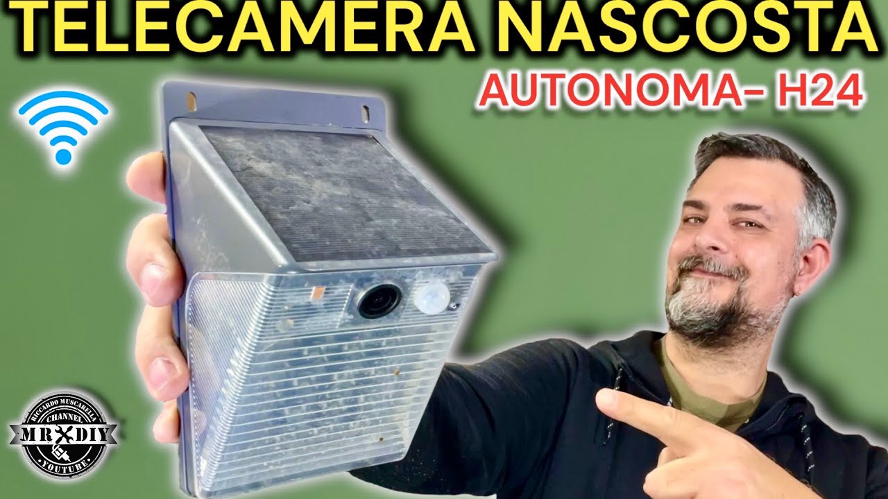 La telecamera di videosorveglianza super nascosta con pannello solare, wifi, faretto led Antifurto